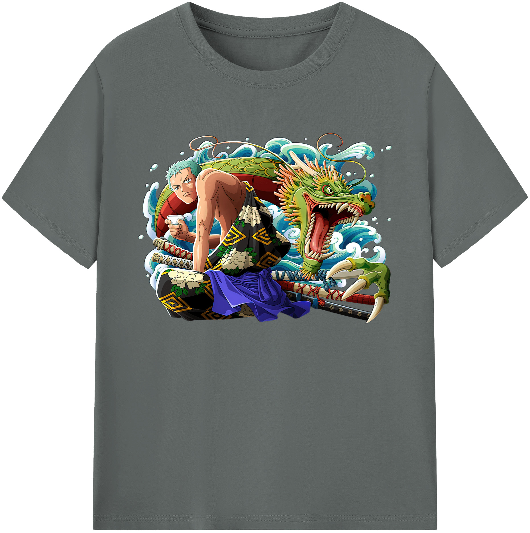 ワンピース ロロノア・ゾロ ONE PIECE Roronoa Zoro 綿100％ メンズ半袖Tシャツ｜肌触りやわらか＆通気性